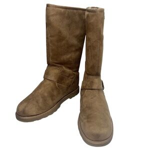 Women's SO Size 9 Tan Faux Suede Fur Lined Winter Boots